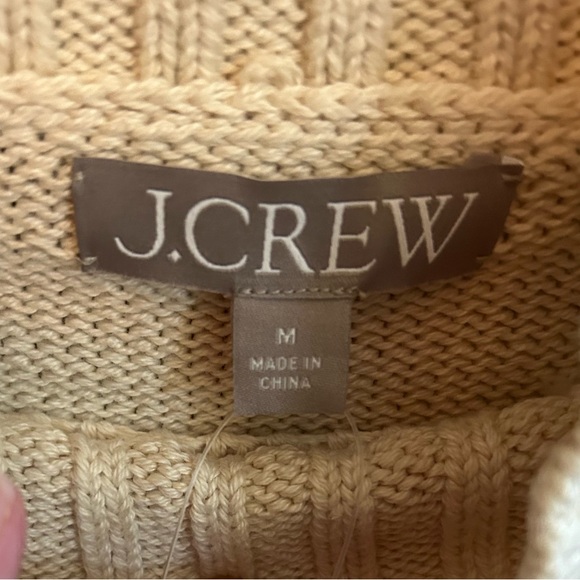 NWT J. Crew Cream 100% Cotton Turtleneck Ribbed-Hem Sweater, Size Medium - Picture 12 of 16